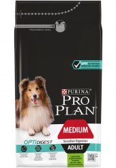 Pro Plan OptiDigest Medium Adult сухой корм для взрослых собак средних пород с чувствительным пищеварением с ягненком и рисом 3 кг. 